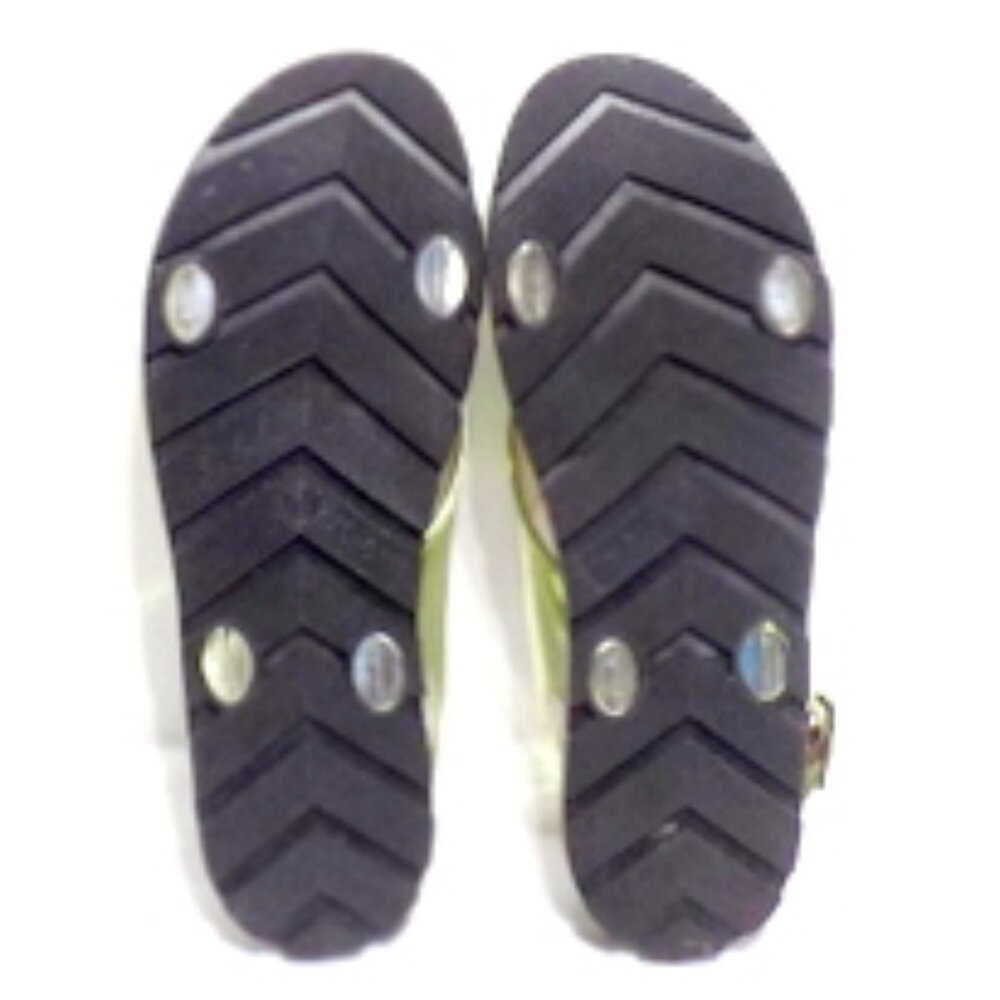Electric Karma Metallic Gold X-Strap Sling Back Summer Flat Sandals – Size: 8 - Picture 6 of 10